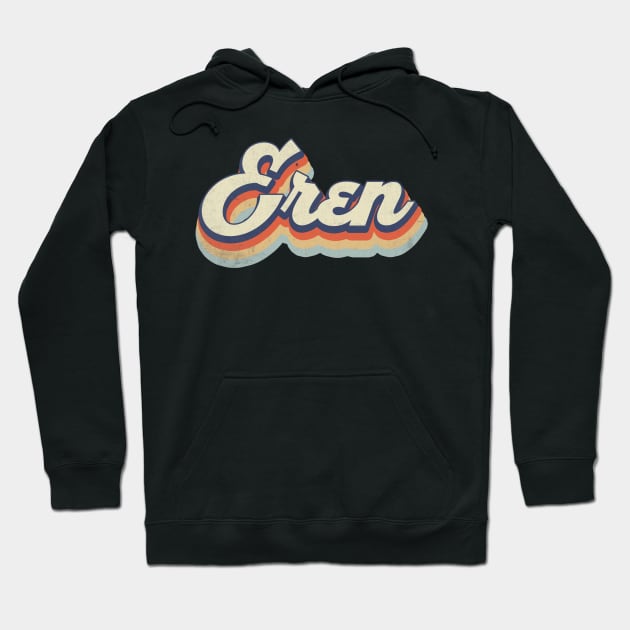 Retro Pattern Eren Name Anime Classic Style Hoodie by Cyborgs Are Kissing